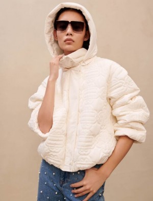 Maje Kort Puffer Jassen Dames Wit | AOKHCVX-29